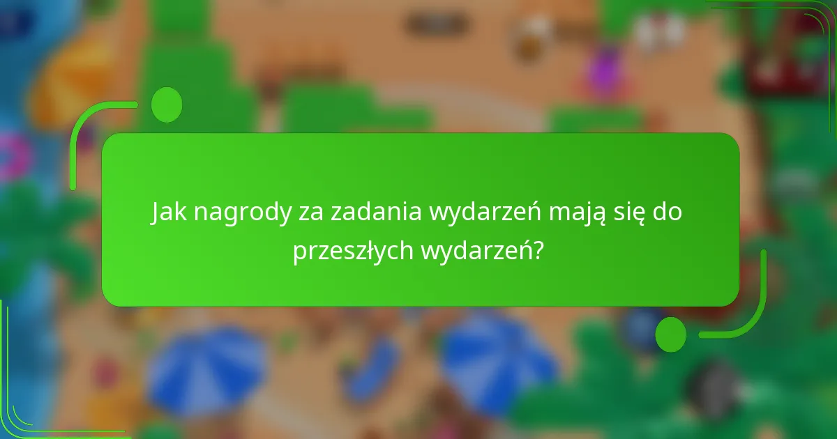Jak nagrody za zadania wydarzeń mają się do przeszłych wydarzeń?