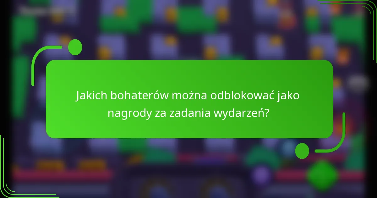 Jakich bohaterów można odblokować jako nagrody za zadania wydarzeń?