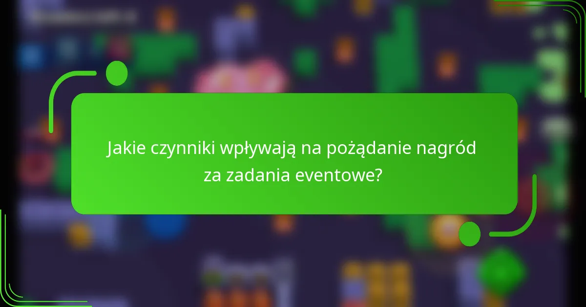 Jakie czynniki wpływają na pożądanie nagród za zadania eventowe?