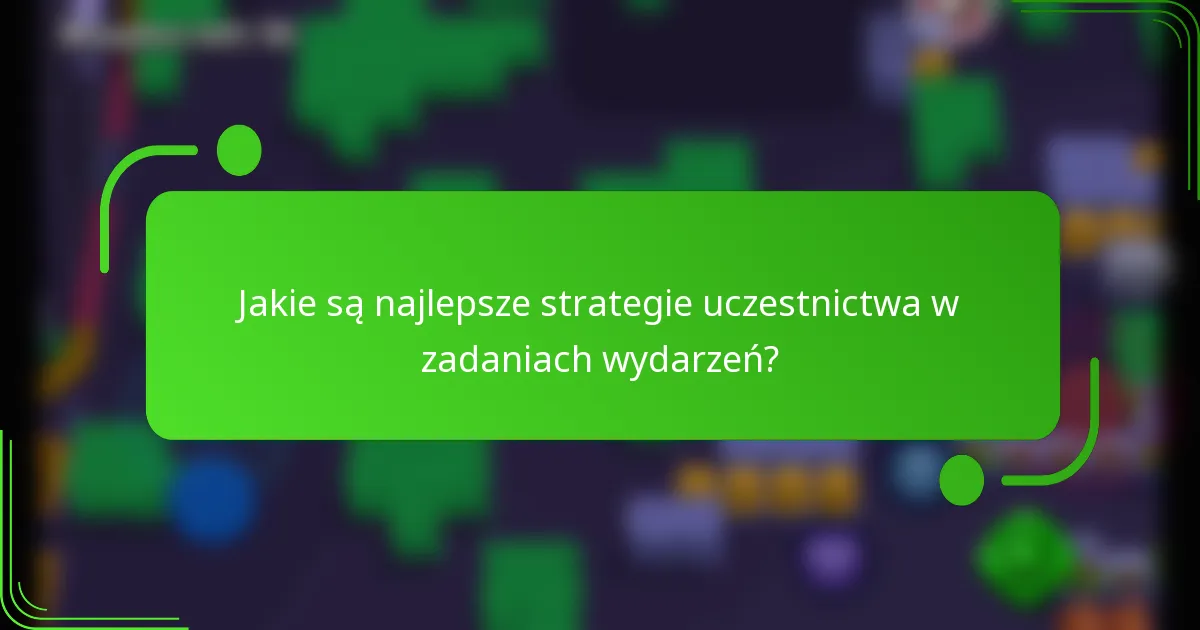 Jakie są najlepsze strategie uczestnictwa w zadaniach wydarzeń?