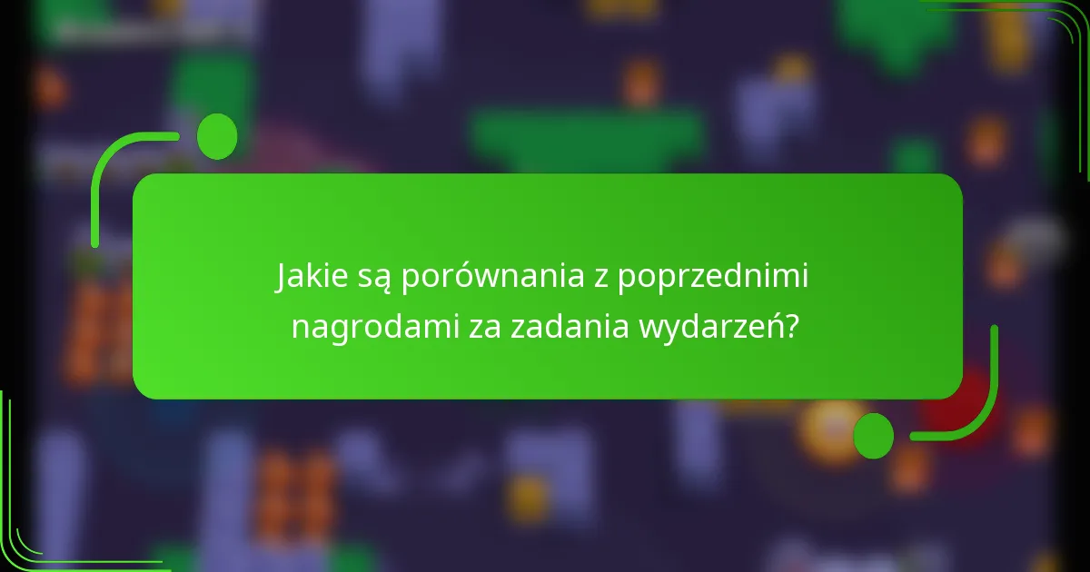 Jakie są porównania z poprzednimi nagrodami za zadania wydarzeń?