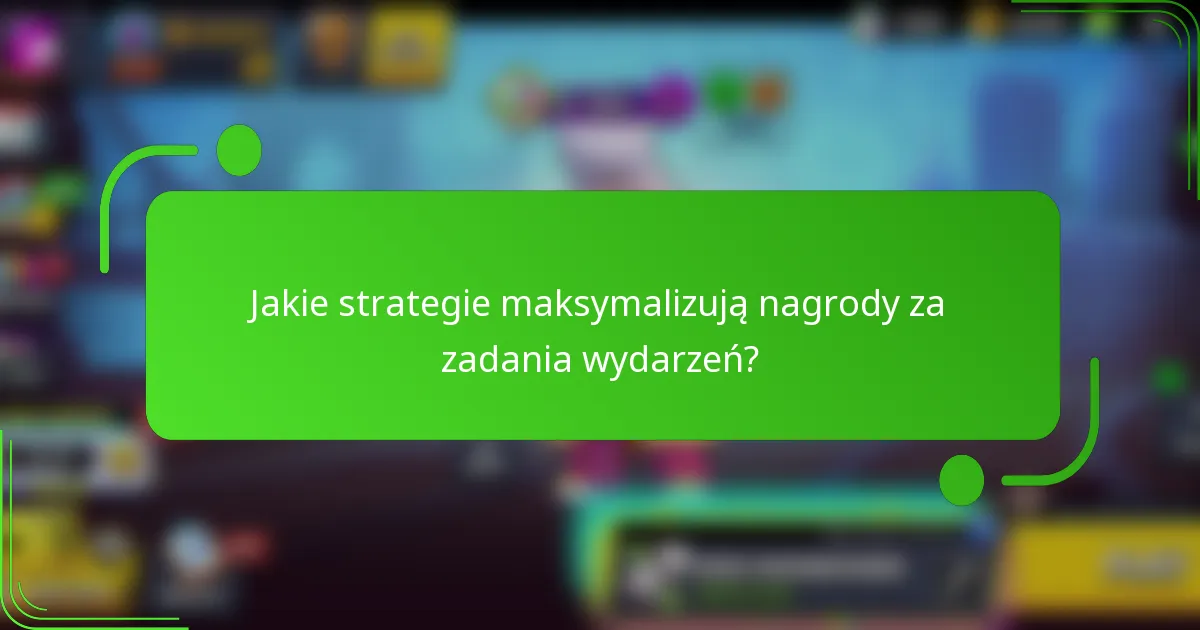 Jakie strategie maksymalizują nagrody za zadania wydarzeń?